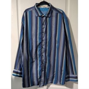 Robert Graham | Sahara Journey Camel Embroidered Striped Shirt